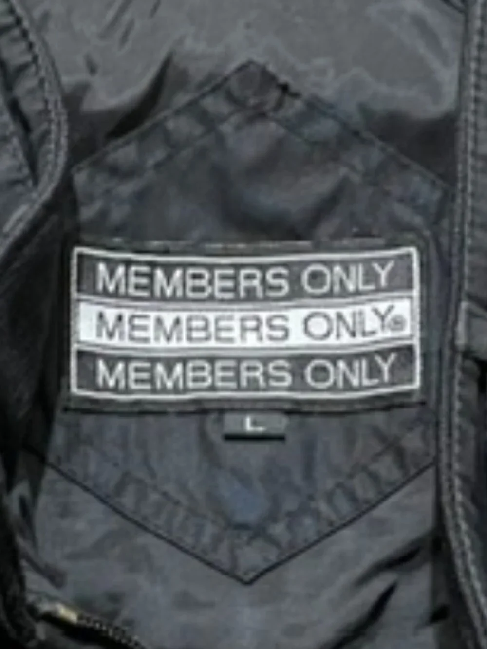 Members Only Iconic Racer Jacket Men's LARGE Bomber Jacket Black